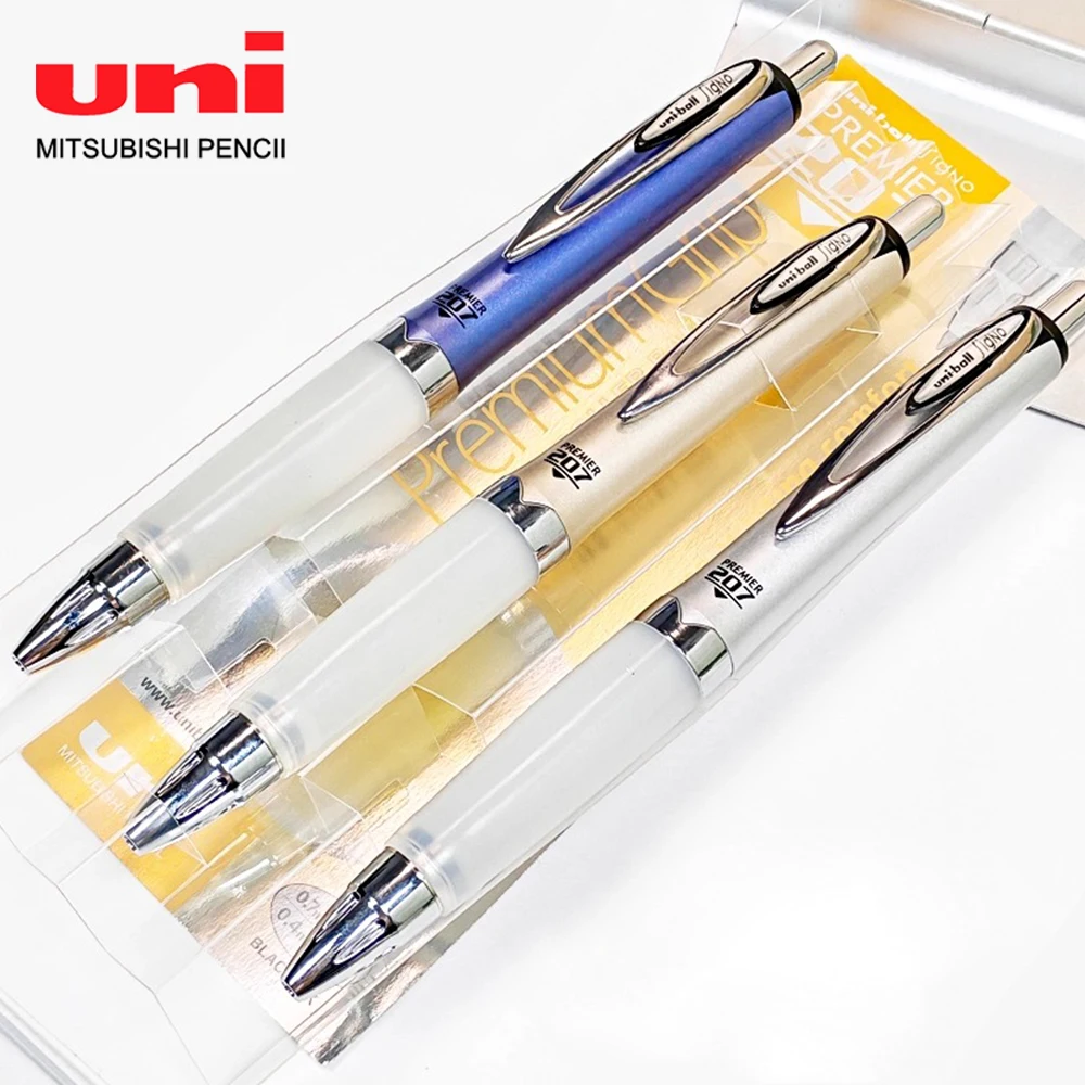 

1 + 3Refill Япония UNI гелевая ручка UMN-207GG студенческая удобная мягкая ручка AlphaGel бизнес офисная ручка для подписи офисные канцелярские принадлежности