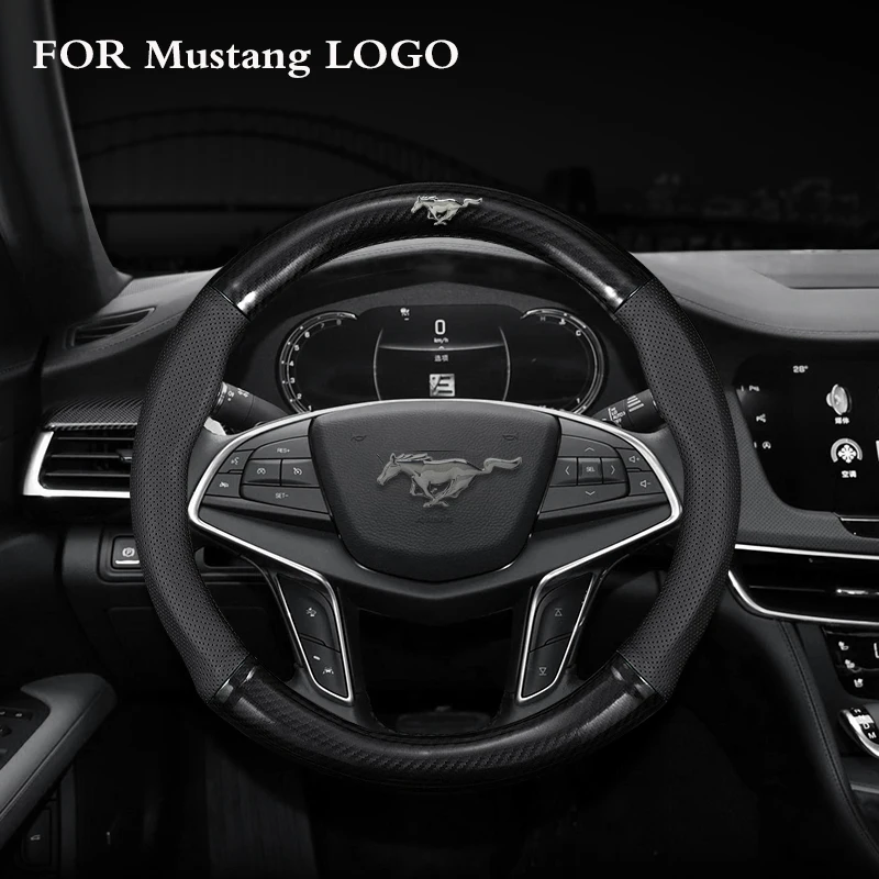 Car steering wheel cover Non-slip For Ford mustang GT 2022 2021 2020 2019 2018 2017 2016 2015 Interior Car accessories