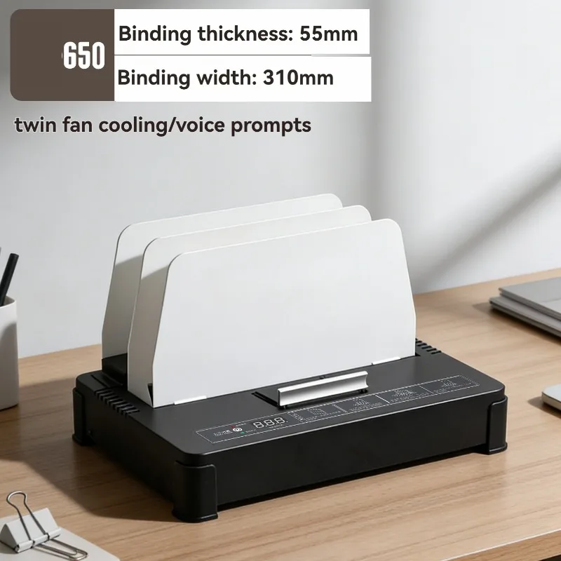 Office Fully Automatic Hot Melt Adhesive Binding Machine for Bookbinding Contract Documents Archives Vouchers