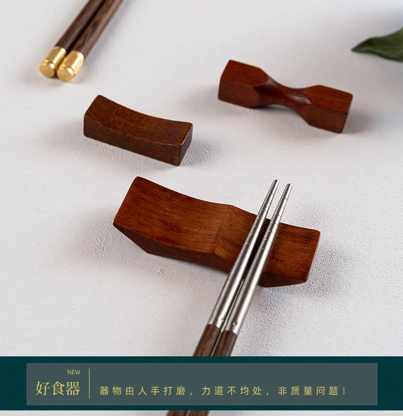 Wooden Chopsticks Rest Fish Leaf Shaped Spoon Fork Rack Japanese Sushi Chopsticks Holder Chinese Food Tableware Kitchen Supplies