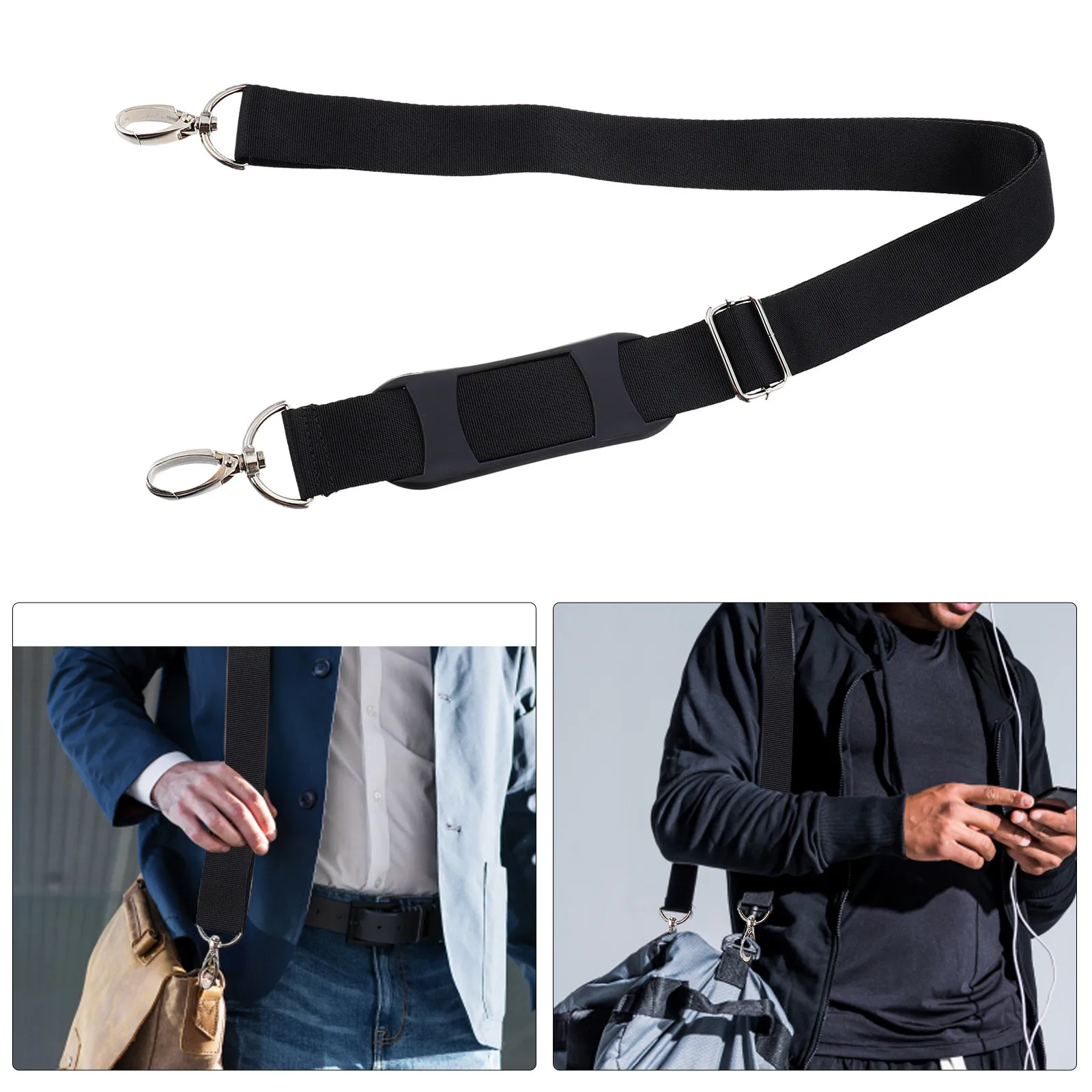 1Pcs Computer Bag Shoulder Strap Replacement Strong Replacement Strap Metal Buckle Comfortable Shoulder Cushion