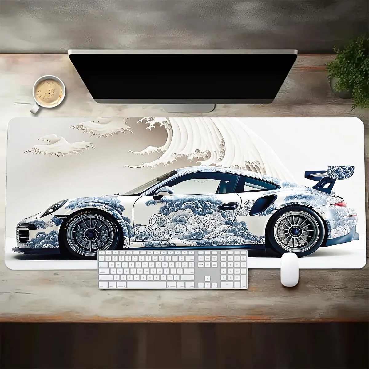 

Car Anime Gaming Pc Mousepad White Mouse Mats Pad on The Table Office Gamer Accessories Keyboard Pad Art Desk Mat Mouse Carpet