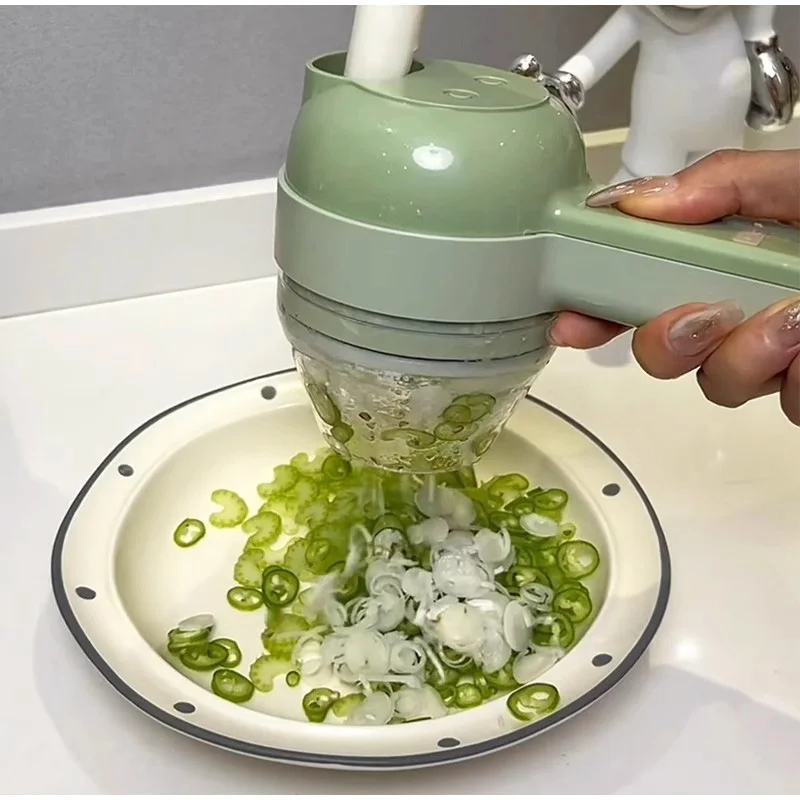 Handheld Wireless Garlic Masher Hot Kitchen Electric Vegetable Cutter Set Food Chopper Meat Grinder Machine Peel Slice Tools