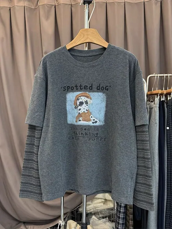 

Женский свободный топ большого размера (300 фунтов), в полоску, с круглым вырезом, с принтом, модный, из смесового хлопка и полиэстера