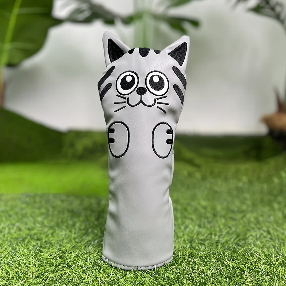 Cute Cat Golf Club Head Cover - Adorable Feline Face with Eyes & Nose, Dust-Proof Club Protector, Compatible with All Golf Clubs image 4