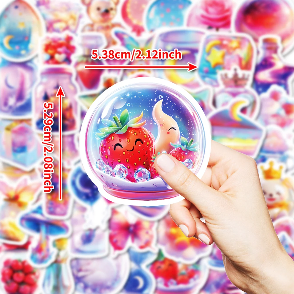 10/30/50pcs Cute INS Style Crystal Aesthetic Stickers Colorful Cartoon Decals DIY Laptop Phone Notebook Decoration Sticker Toy