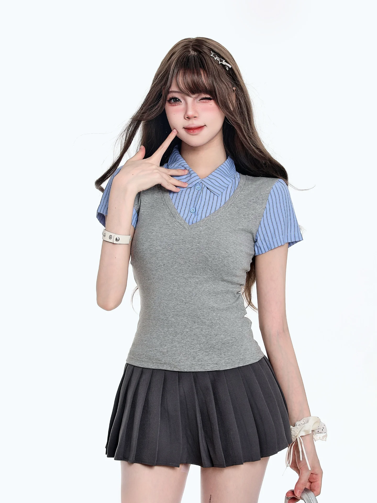 Amerykański styl retro, koszulka w stylu college, sportowa, letnia, słodka i seksowna, top z okrągłym dekoltem, bawełniana koszulka bez rękawów.