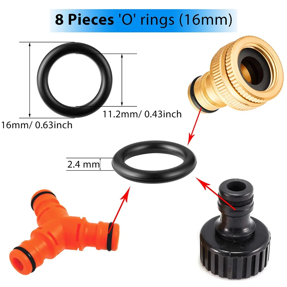 Nice Portable Pratical High Quality Sealing Rings Seal Tape Rubber Tap 1/2\'\'or 3/4\'\' 16 Mm O-rings Black/white