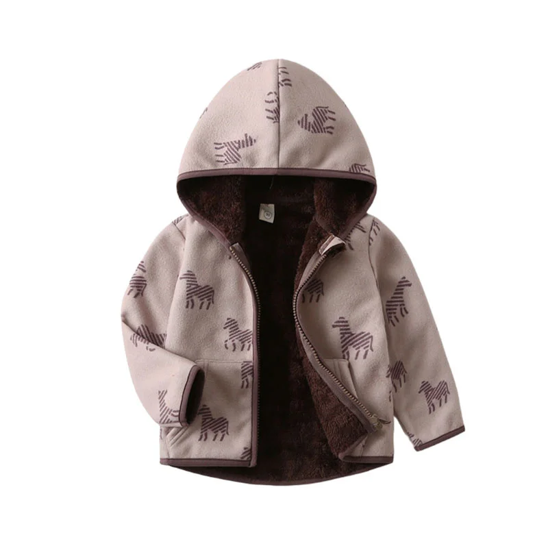 

Zebra Long Sleeve Fleece Jacket for Kids 2-6T Warm Autumn Winter Outwear Baby Coat Boys & Girls Children's Clothing