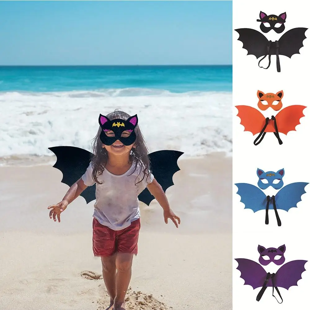 Cute Non-woven Bat Wing Mask Set Clothing Props Cartoon Design Children Cosplay Costume Cosplay Costume Dress Up Costumes Girl