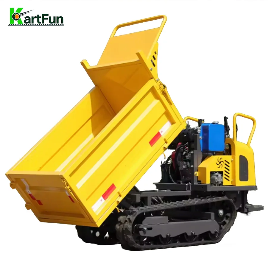 Multifunctional Crawler Transporter 1.5 Ton 2 Ton 3 Ton Track Dumper Truck with Hydraulic System for Construction Agriculture