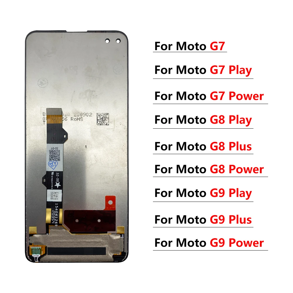 LCD Display Screen Touch Digitizer Assembly With Frame Repair For Moto G7 Play Power G8 G9 Play Power Plus G10 G30 G100