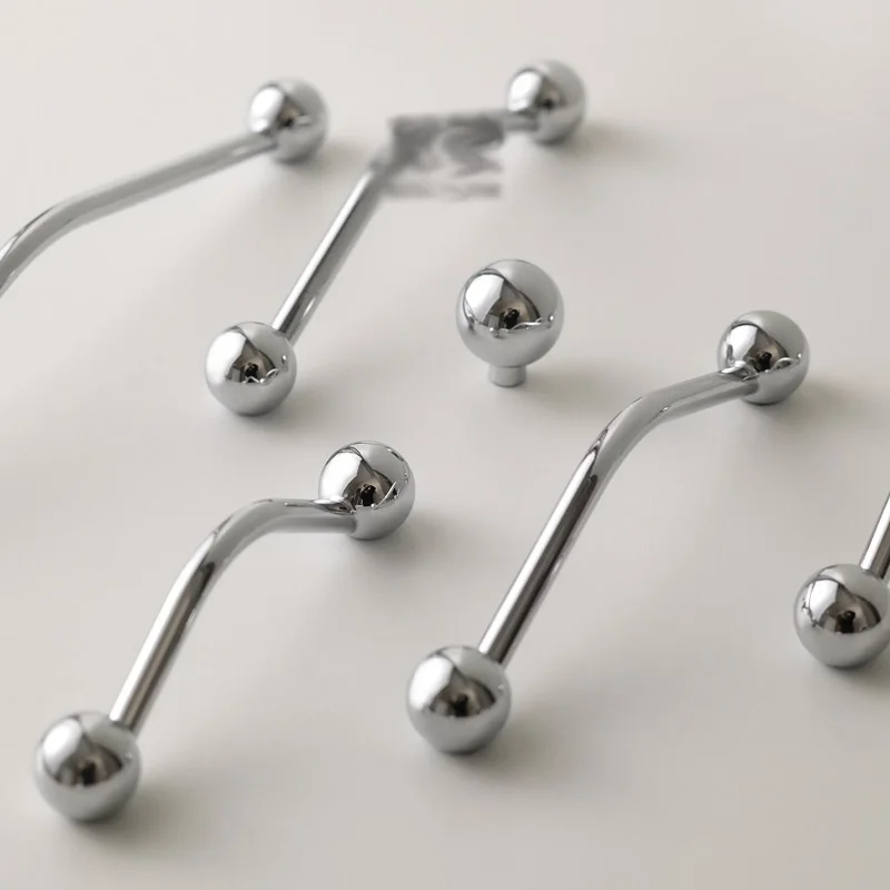 Minimalist Bright Silver Handle for Wardrobe Door Cabinet Drawer French Style Bauhaus Antique Long Pulls Hardware for Home Decor