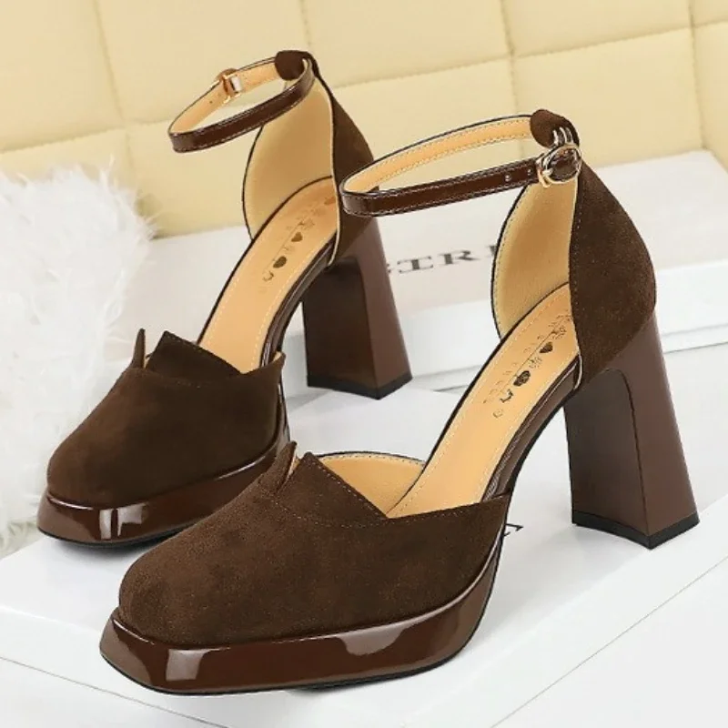 BIGTREE الخريف موضة جولة تو كتلة مكتنزة الكعوب المرأة مضخات صنادل أرضية أحذية Zapatos De Mujer