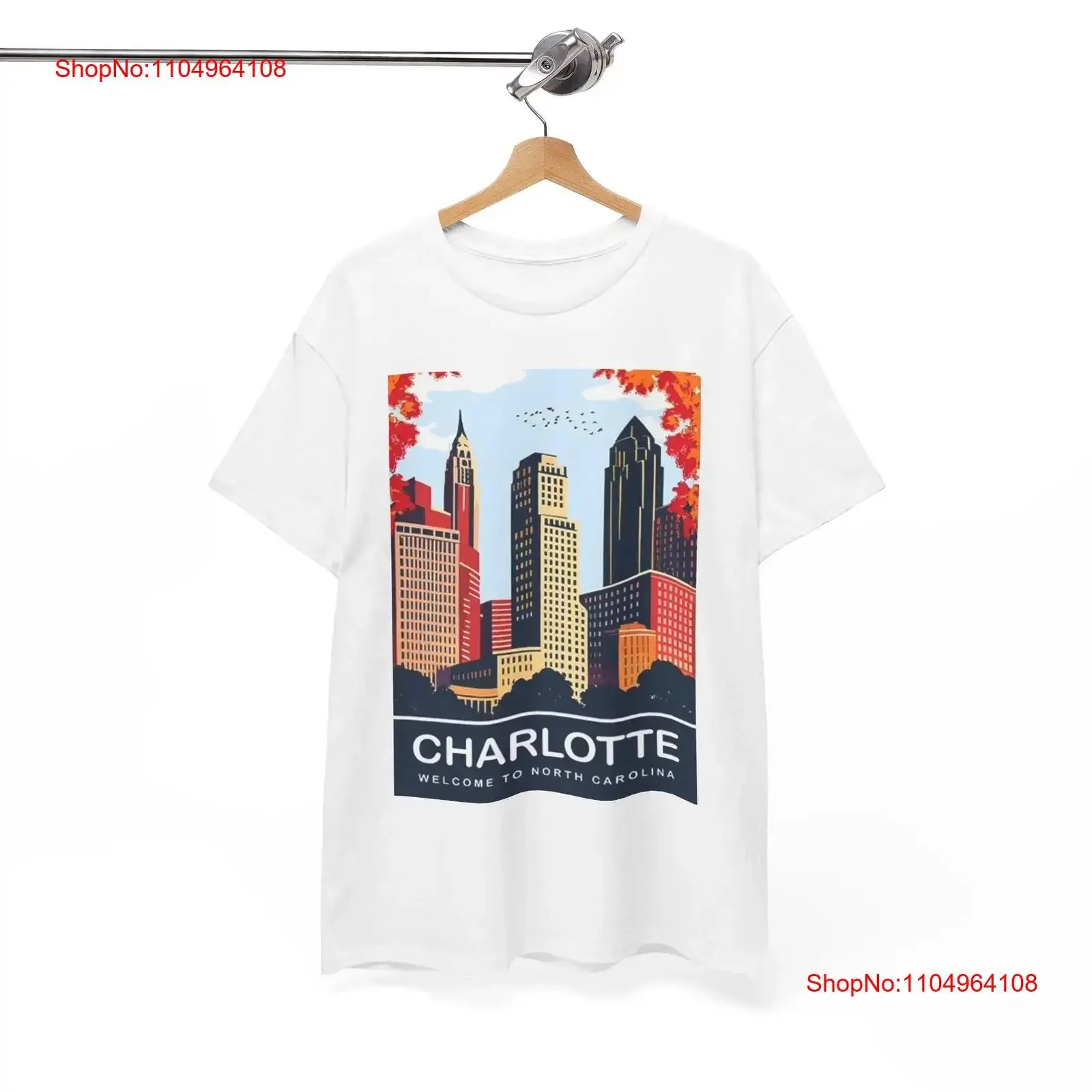 

Charlotte North Carolina T Shirt Uptown Heavy Cotton vintage Washed graphic Soft Stylish designer clothes Versatile Unisex