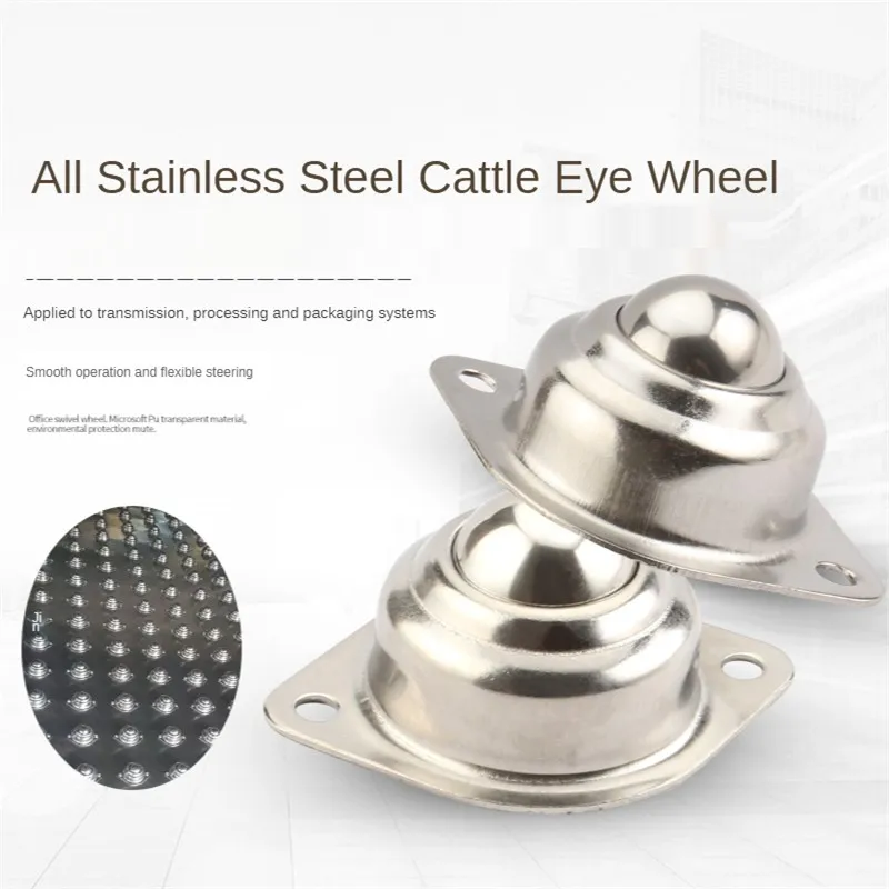 4 Pcs/Lot Large Size Steel Cattle Eye Ball Wheel Conveyor Universal Robot Hardware