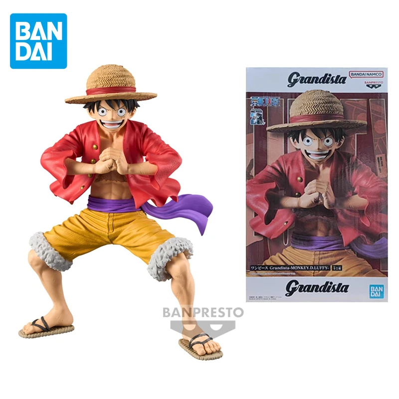 BANDAI Original One Piece Grandista Roronoa Zoro Monkey D. Luffy Anime Action Figures Toys For Boys Girls Gift Collectible Model