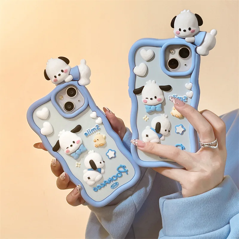 

New Sanrio Pochacco Cell Phone Cases Cartoon Kawaii Cute for iPhone15promax for iPhone13pro 14pro Anti-slip Protection Case