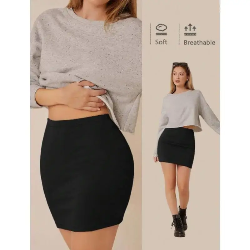 

High Waist Casual Tight Skirt Pure Color Bots Men's orts Vintage Sle Ciwalk Nine Points Pants Tee Acetate Fiber