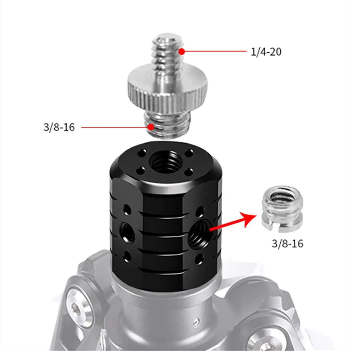 Dynamic Tripod Screw Adapter for 3/8 1/4In ARRI Hole Conversion Extension Mount for DSLR Camera Monitor Fill Light Photo Bracket