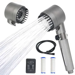 High Pressure Strong Current Shower Head Water Saving Shower with Water Filter 3 Mold Knobs Controllable Hand Shower Bathroom