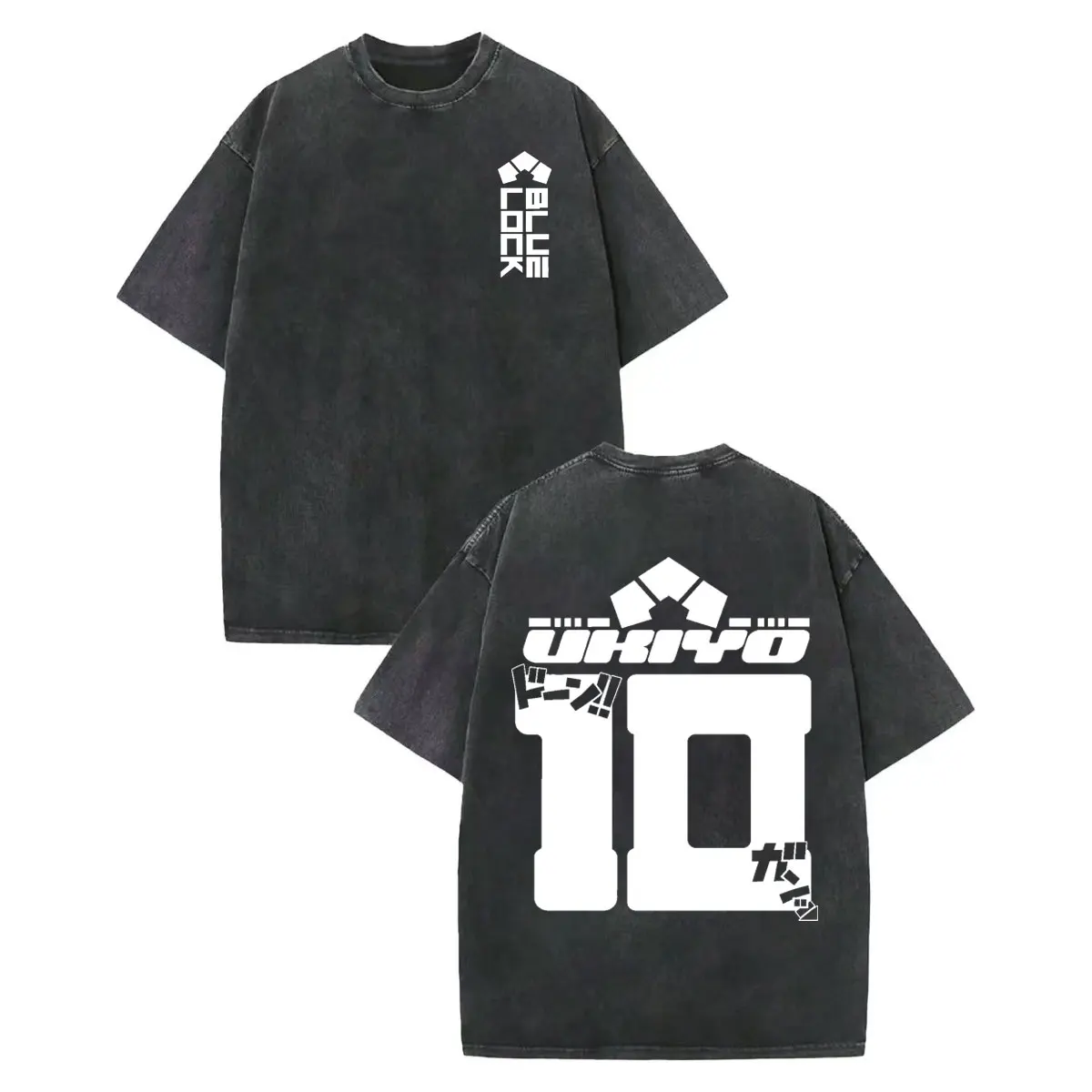 

Vintage Washed Anime Blue Lock Print T-shirt High Quality Fashion Oversized T-shirts Men Women Casual Cotton T Shirt Streetwear