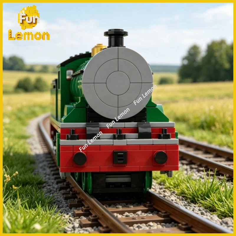High-End Large Green Locomotive Building Block Set, Steam Train Model, Small Particle DIY Assembly Display GiftMOC-263817