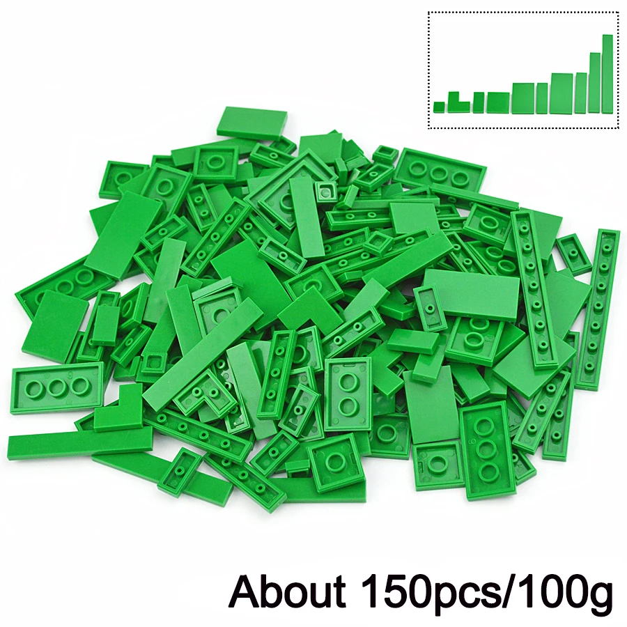 DIY Modell Glatte Dünne Bausteine 150PCS Mehrfarben Spielzeug Teile Groß Figuren Flache Fliesen Pädagogisches Kinder Spielzeug Geschenk Leduo