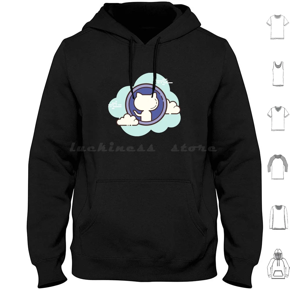Github Github Octocat هوديي قميص قطني بكم طويل Github Git Hub Git Github Octocat Git دفع Commit البرمجة