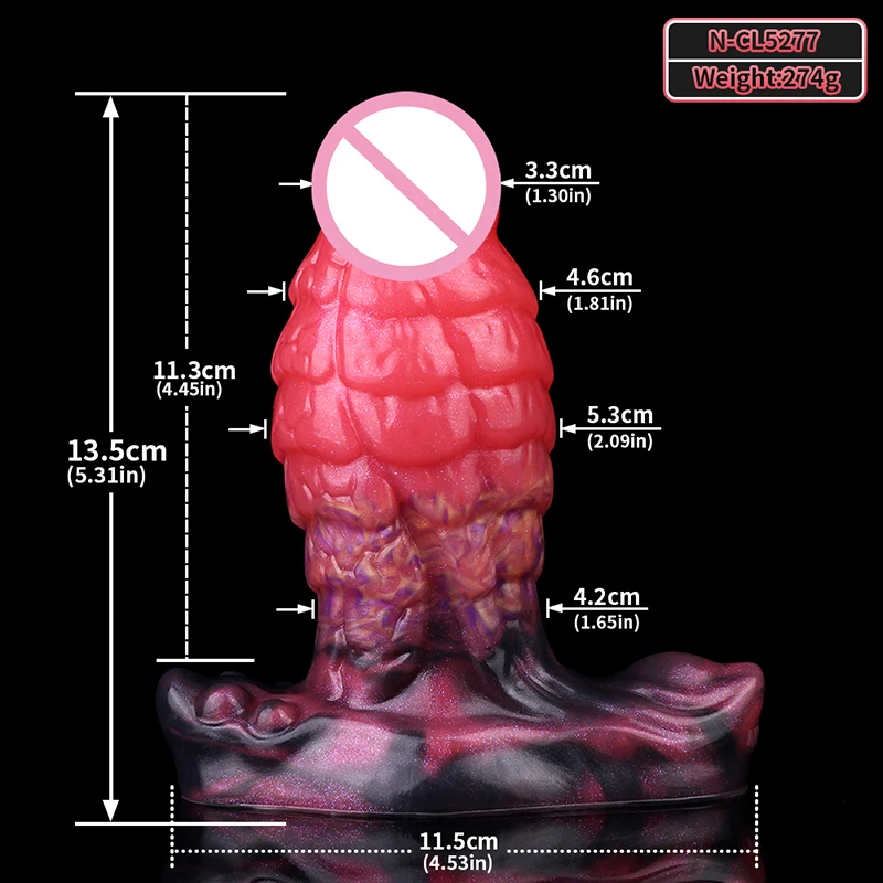 13.5*5.3cm Scaly Dragon Dildo Anal Plug Mushroom Shape Arrow Monster Penis Women Masturbator Sex Toys for Pussy Anus Penetration