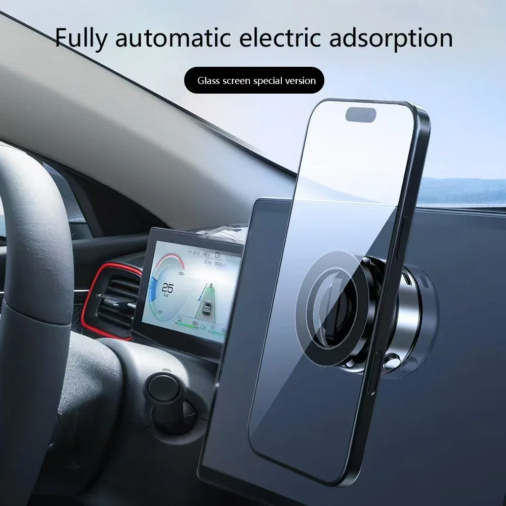 360° Magnetic Car Phone Holder, Electric Suction, Anti-Shake, Ultra-Stable Fit for All Cars & Phones