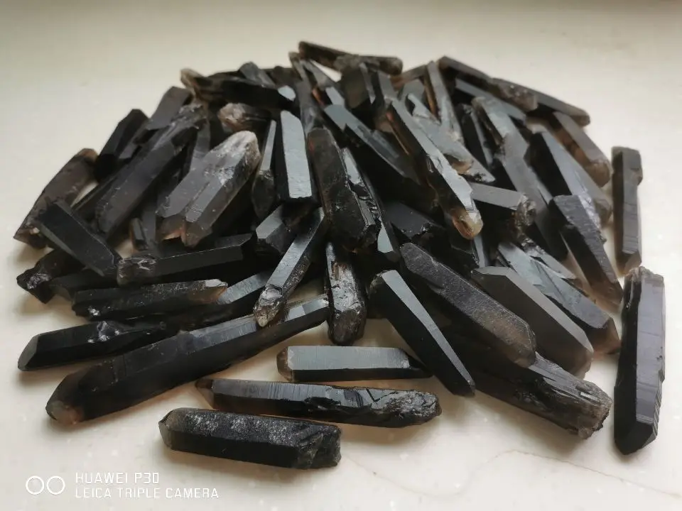 100g(3-6P) Rare Himalayan Black SMOKY QUARTZ Crystal Point Lemurian Specimen