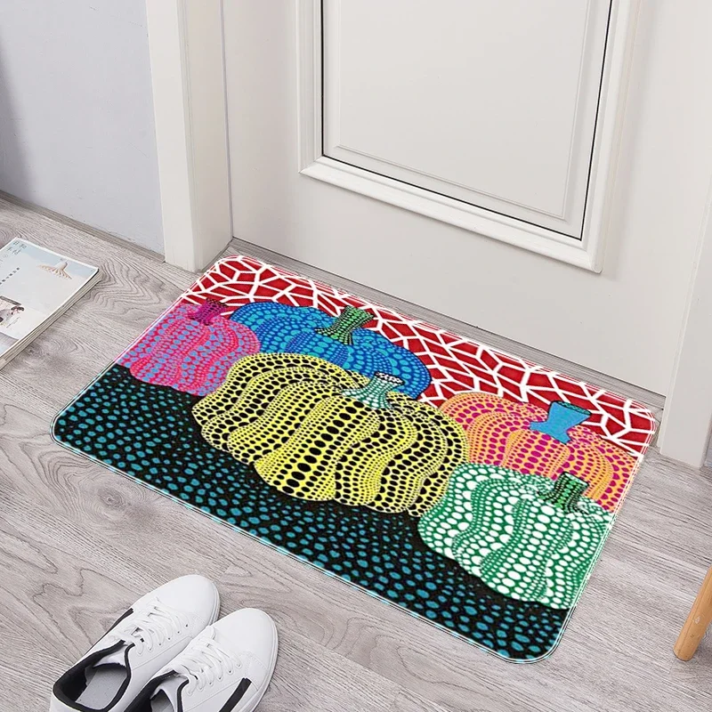 New Entrance Doormat Yayoi Kusama House Door Carpet Kitchen Carpets Bedroom Pad Absorbent Mat Hallway Rug Children Room Art Rugs