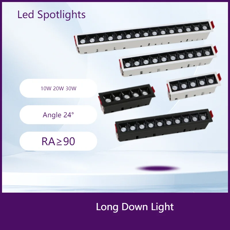 

Dimmable 10W/20W/30W LED Spotlight 24° Beam Angle Home Ceiling Light Recessed Long down Lamp for Interior Lighting