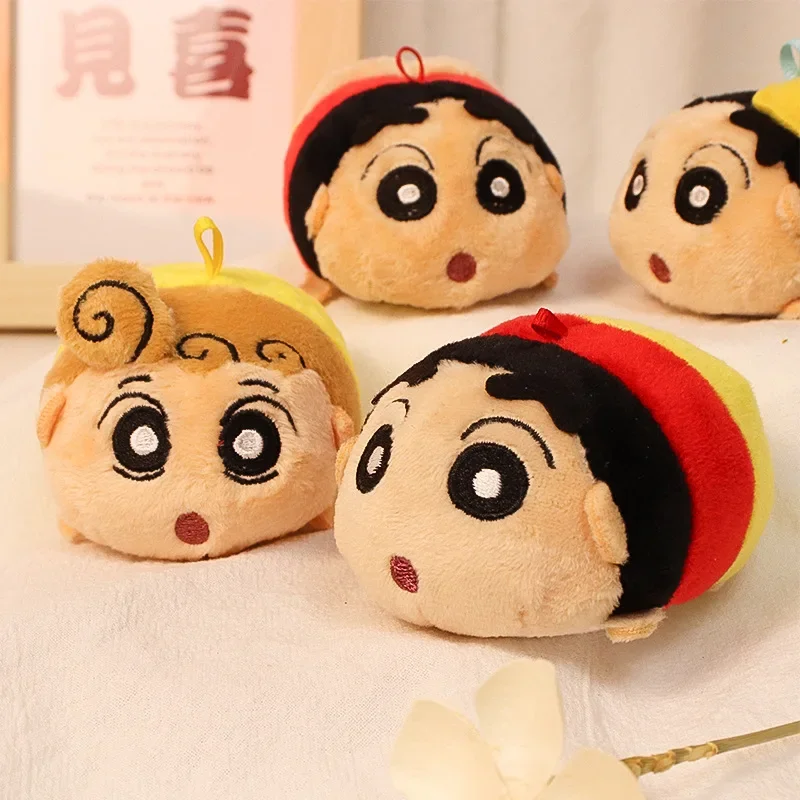 New Anime Crayon Shin-chan Kamen Kawaii Q version Figure cartoon Keychain backpack pendant Model Plush Toys Doll birthday Gifts