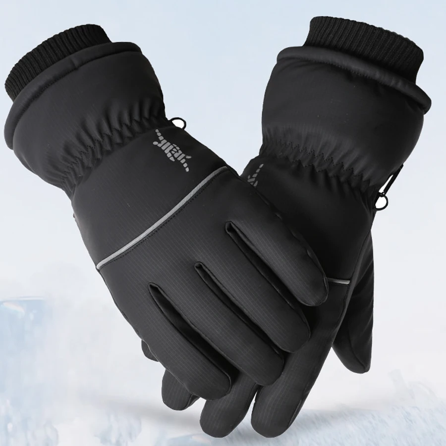 

Outdoor skiing gloves for men and women in winter with plush and thick touch screen, windproof and waterproof, riding electric b