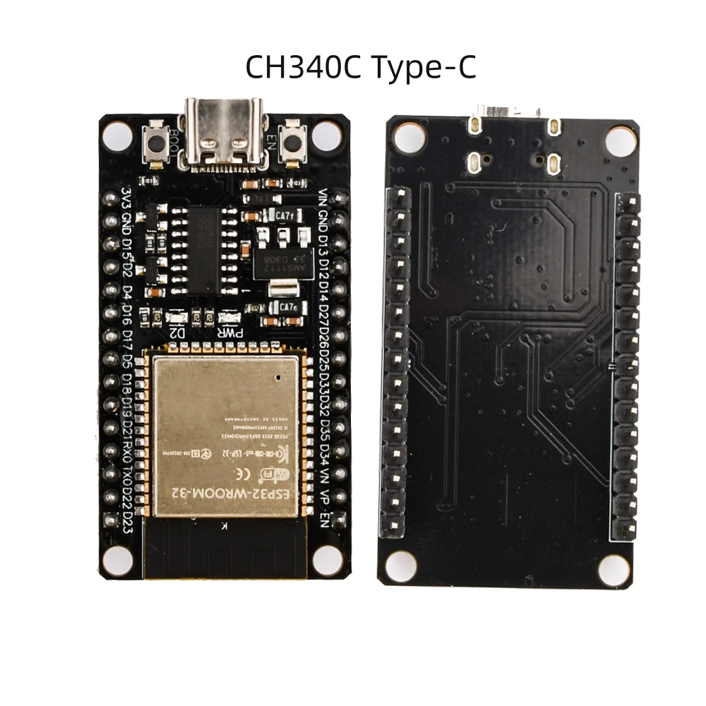 ESP32 ESP-WROOM-32 WIFI Bluetooth Development Board CH340C CP2102 Type-C/Micro USB, supports AP, STA, AP+STA coexistence