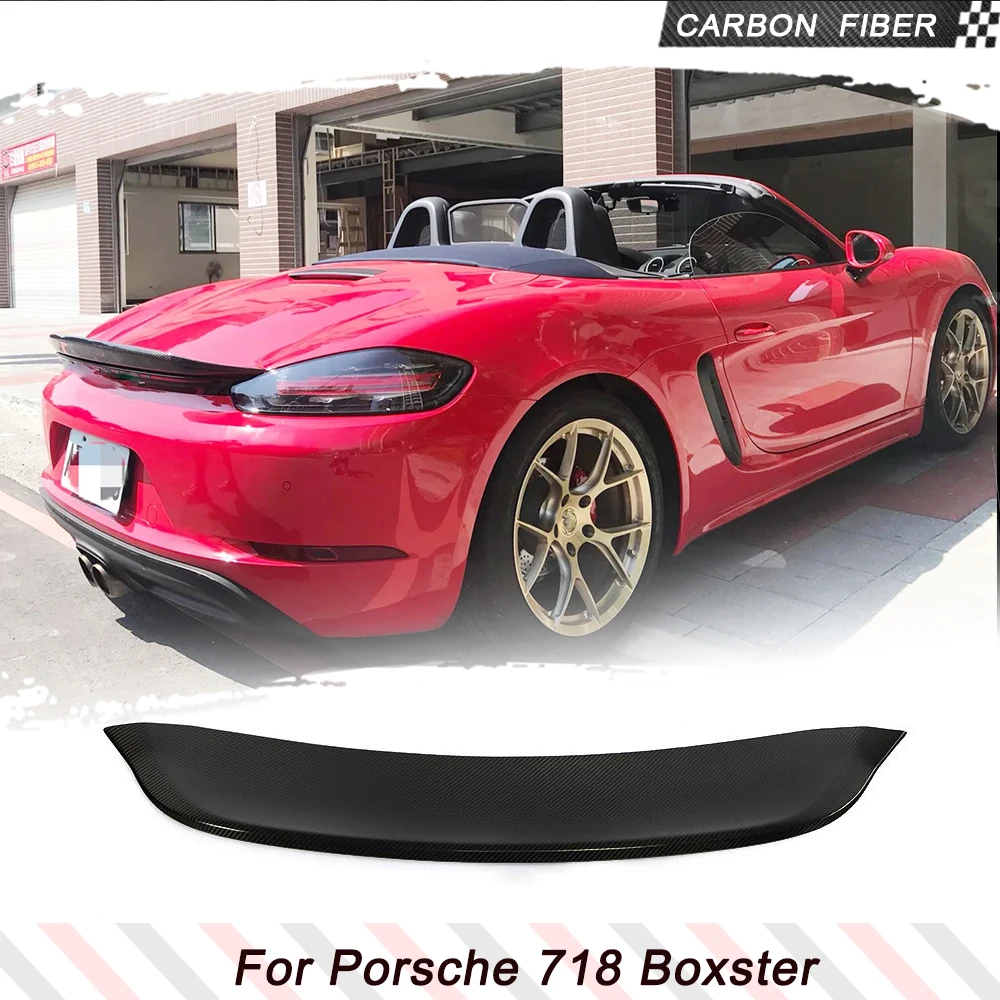 

Carbon Fiber Spoiler Fits for Porsche 718 Boxster Base/ S/GTS Convertible 2016-2019 Rear Trunk Roof Lip Tail Wing Not for Cayman