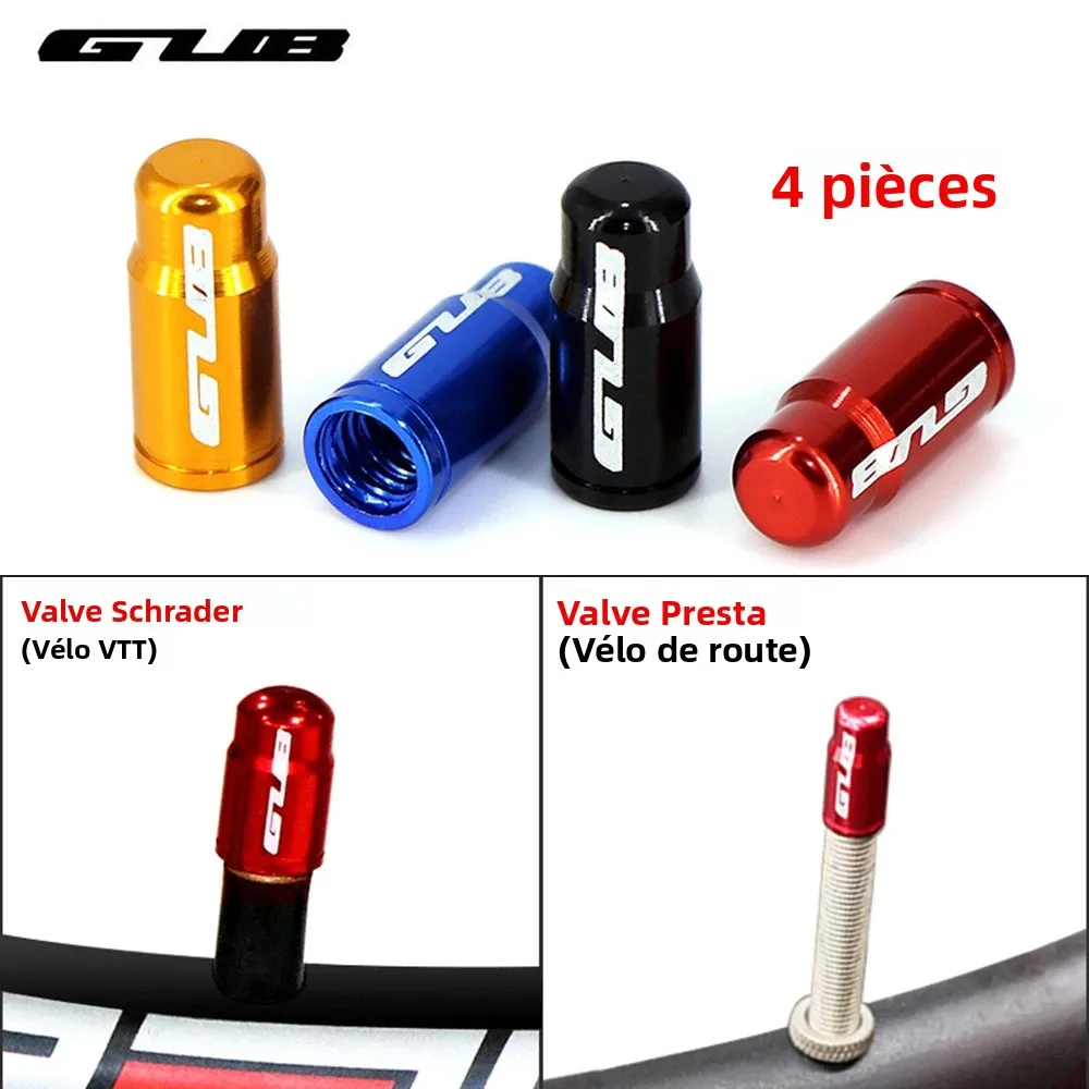 Capuchons de valve de pneu de vélo en aluminium, ultralégers, pour vélo de route et de montagne, protection de valve Schrader/Presta, accessoires VTT, 4 pièces