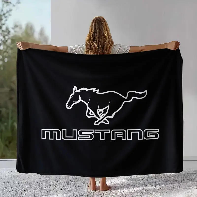 Vintage M-Mustang Racing Biker Garage Moto Soft Flannel Throw Blanket,Cozy Warm Blanket for Bed,Sofa,Living Room,Picnic,Camping