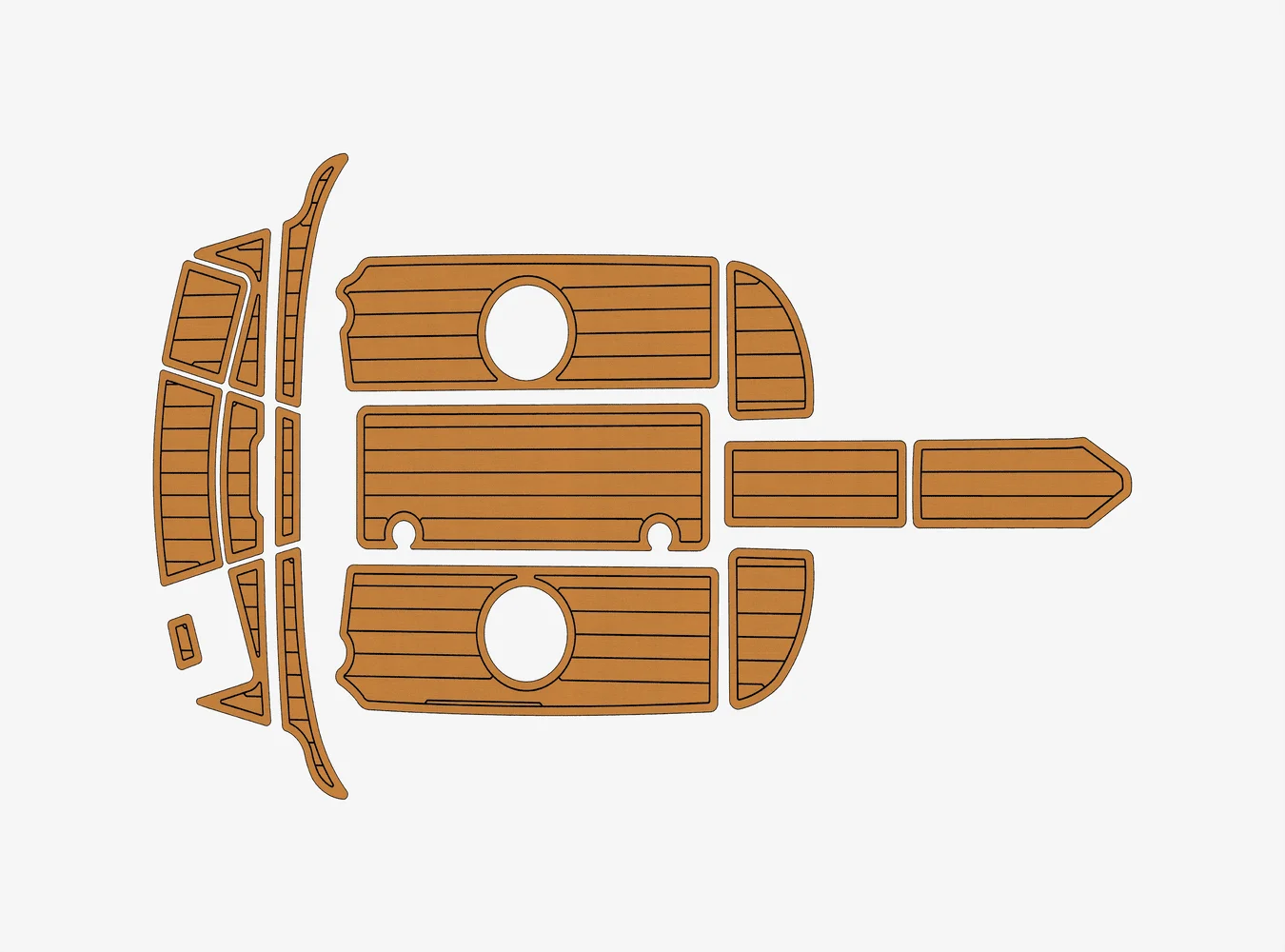 

2012-2015 Sea Ray 190 sport 1/4 "6 мм пена EVA Нескользящий ПВХ Тиковая настилка морской коврик пресс для водного ковра морской пола