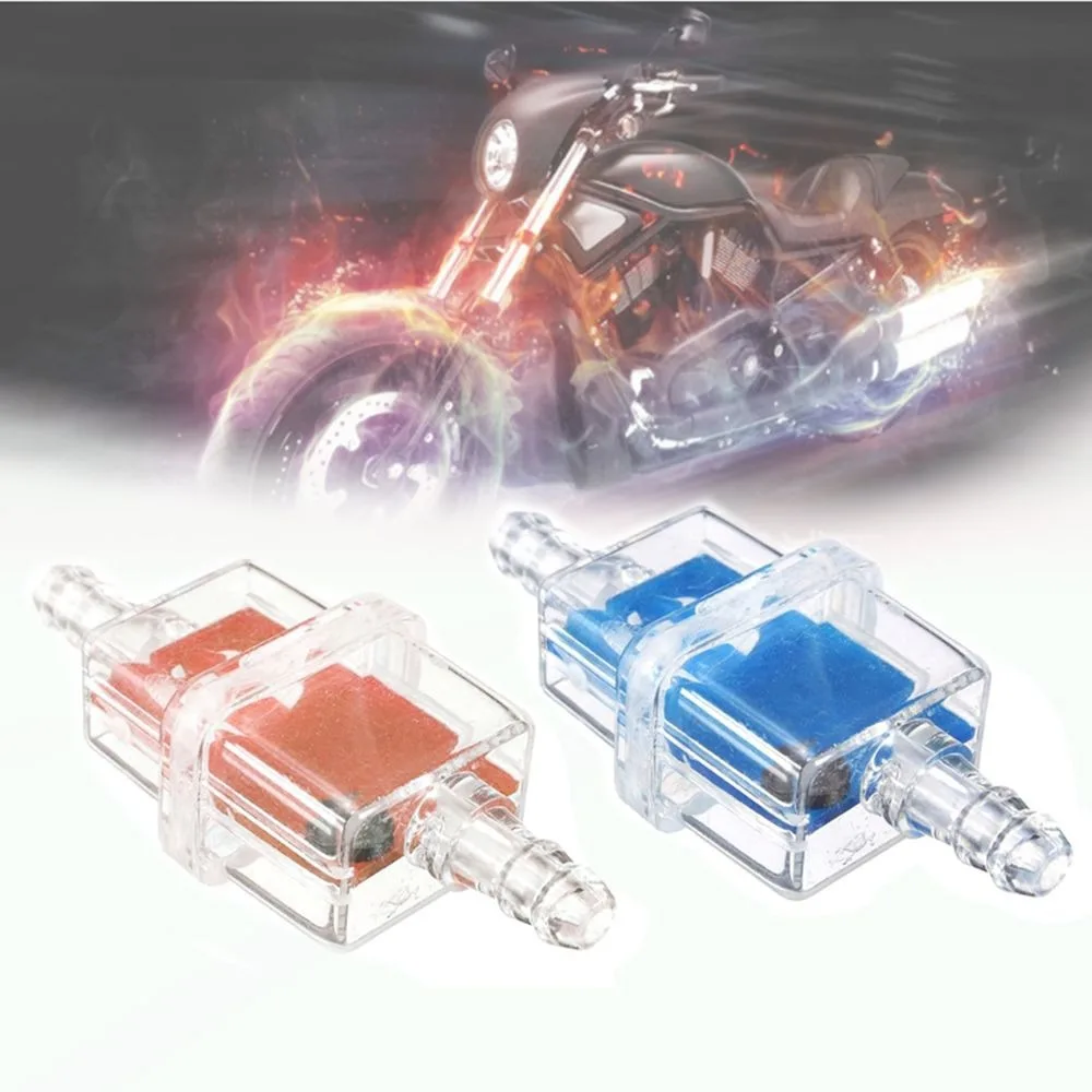 2pcs High Performance Square Oil Filter Inline Plastic Fuel Filter Vacuum Filtration Gas Filter Motorbike Moped Scooter