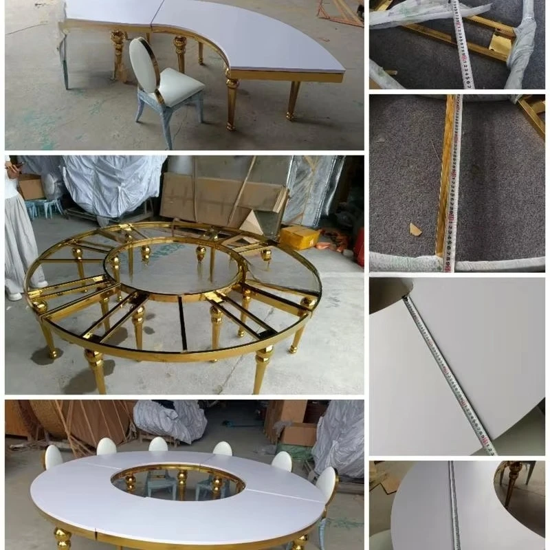 Smooth S-shaped stainless steel dining table event decoration wedding table party supplies bride and groom wedding