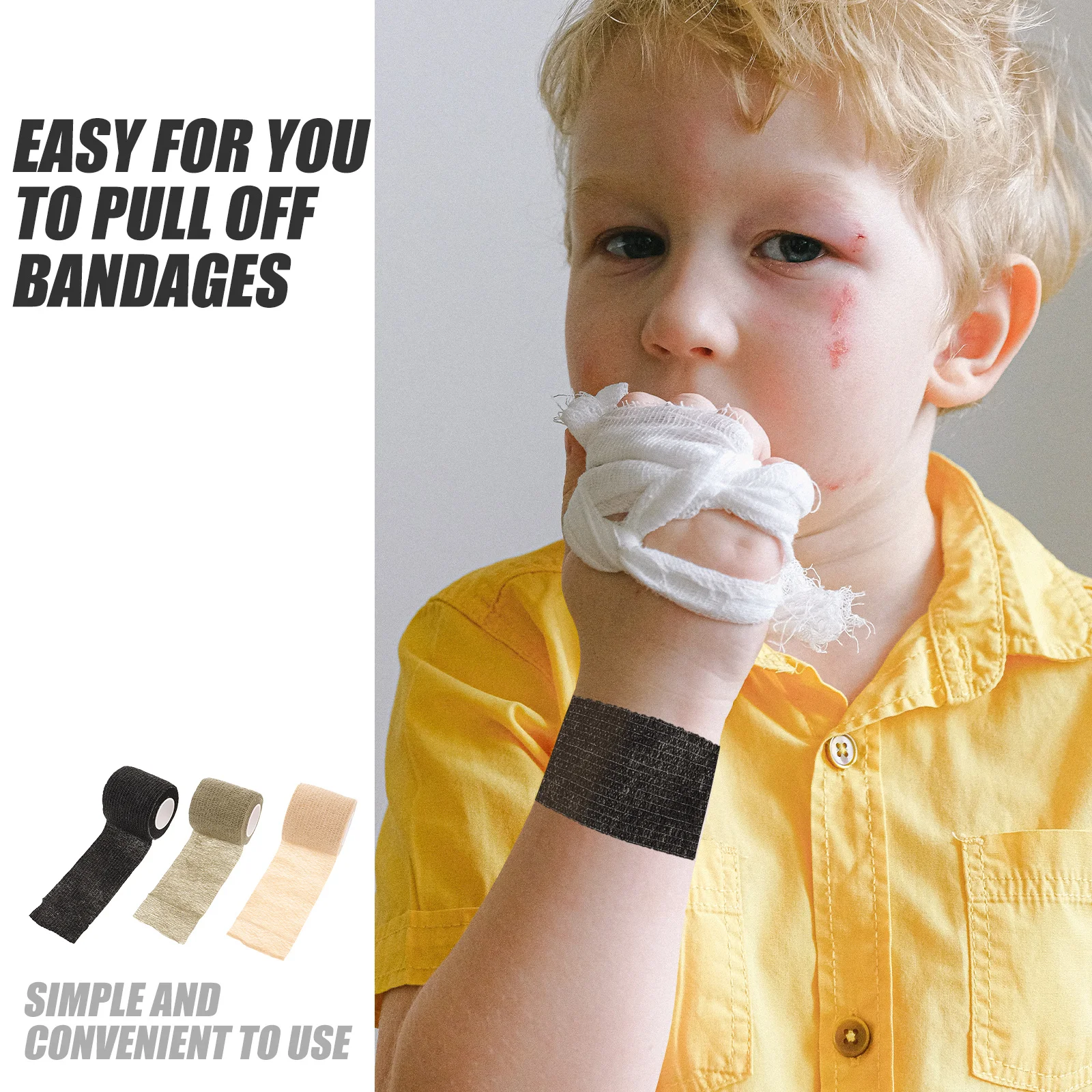 

3 шт. камуфляжные спортивные бинты, эластичная нетканая пленка, защитная лента, самоклеящаяся для рук, коленей, запястий, тела, самоклеящаяся пленка