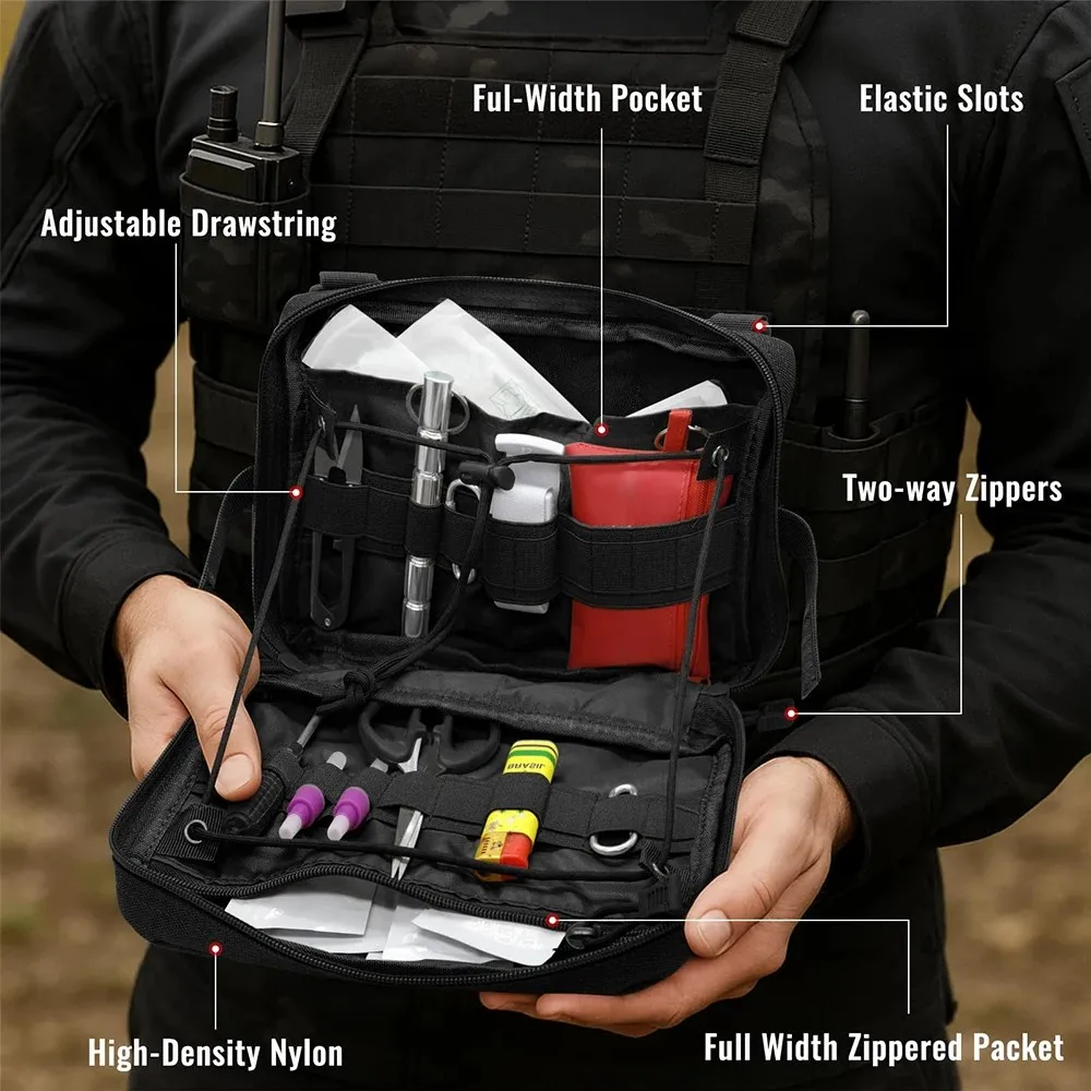 Taktische MOLLE Multifunktionstasche EDC Medizinische Ausrüstungszubehör Kleine Geräte-Organizer-Tasche für Wandern, Jagen, Angeln – Detail 3