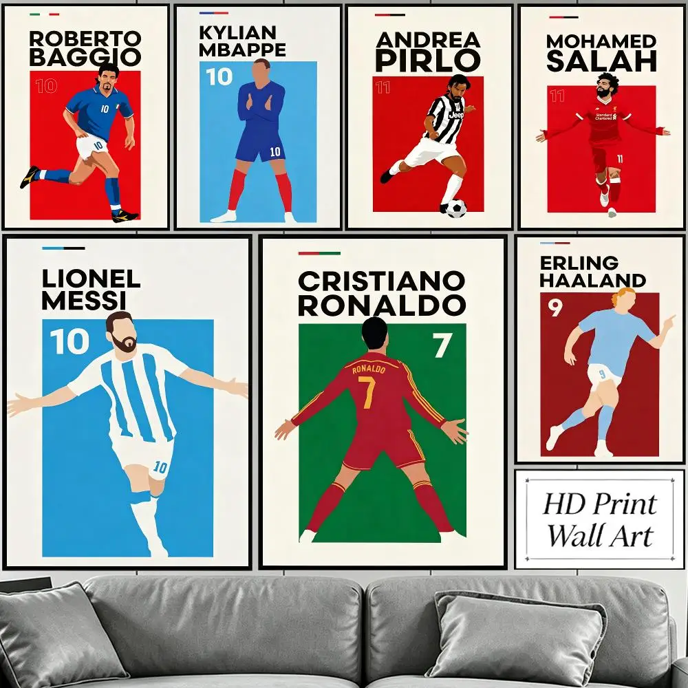 sports World Famous Football Stars HD Poster Sophisticated Modern Aesthetic Wall Art For Living Room Bedroom Office Cafe Decor