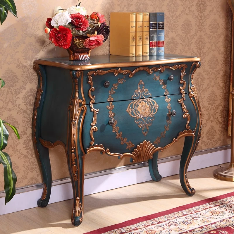 

!@French-Style Solid Wood Chest Drawers Antique Living Room Furniture Cabinets for Bedroom Hotel Villaliving Room Cabinets