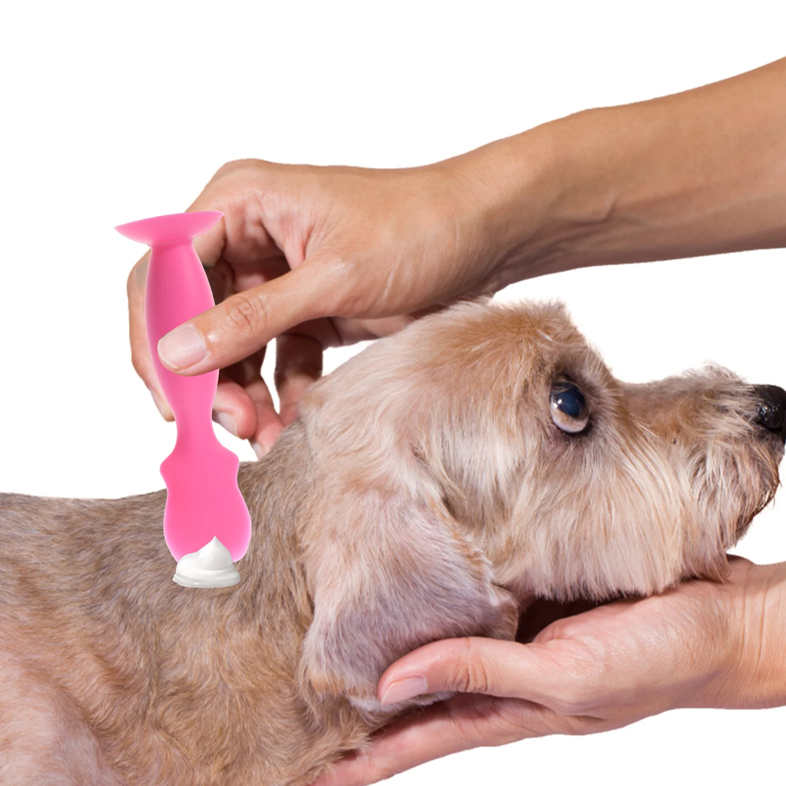 

Dog Wrinkle Cream Applicator Spatula Flexible Silicone Spoon for Ointment Application with Suction Cup Pet Supplies