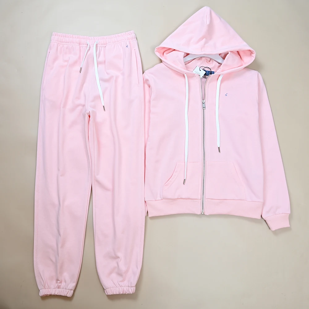 

Autumn New Style Women's Casual Cotton Hoodie Sweatshirt And Elastic Waist Pants Set Comfortable Breathable Zipper Closure