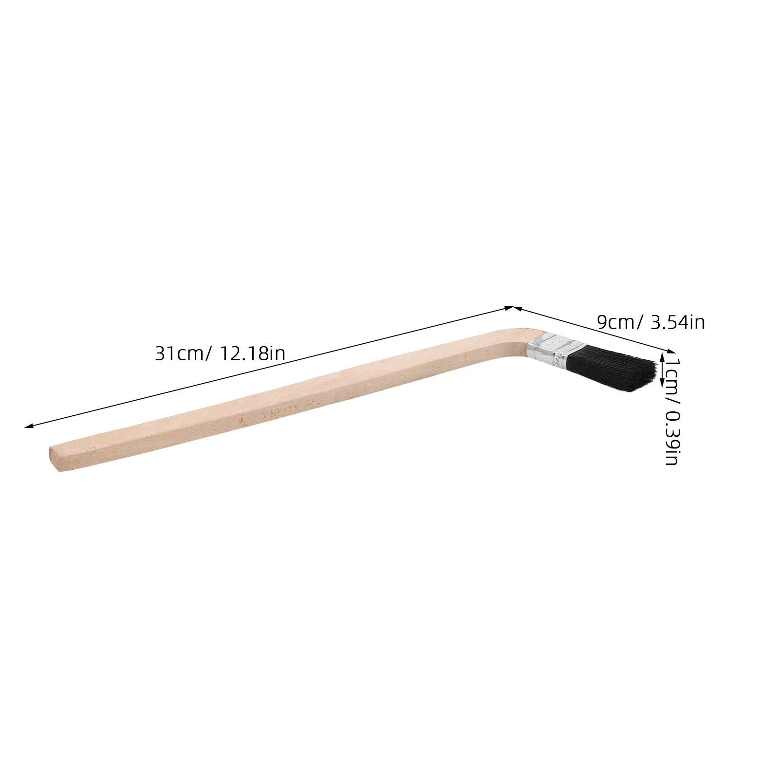 10Pcs Angled Radiator Paint Brush Bent Long Wooden Handle Black Bristle Detail Edging Radiator Pipe Trim Narrow